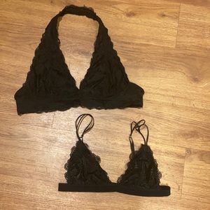 UO Black Laced Bralettes Bundle M/L